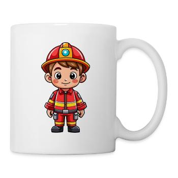 Héros en rouge le pompier - Mug blanc - blanc - Droite