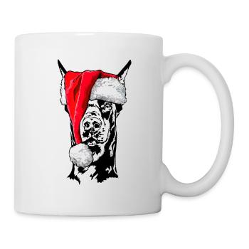 Santa Dobermann Weihnachten Hunde Wilsigns - Tasse - Weiß - Rechts