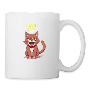 J’adore chat en colère anime Photo - Mug blanc - blanc - Droite