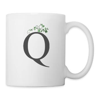 Q avec trèfles - Mug blanc - blanc - Droite