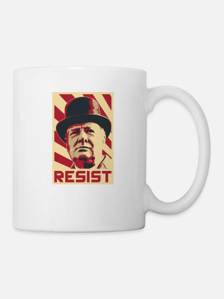 Winston Churchill Retro Propaganda - Tasse - Weiß