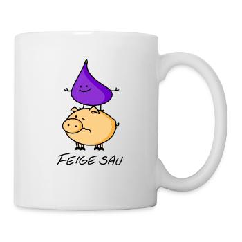 Feige und Sau - Tasse - Weiß - Rechts