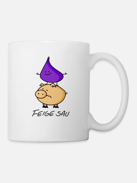 Feige und Sau - Tasse - Weiß