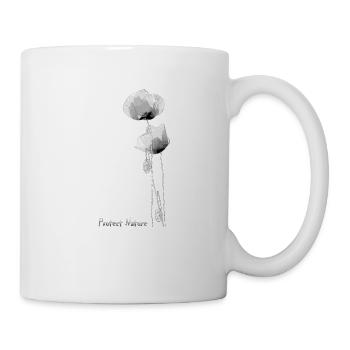 PROTECT NATURE - Mohnblumen und Biene - Esquisse - Tasse - Weiß - Rechts