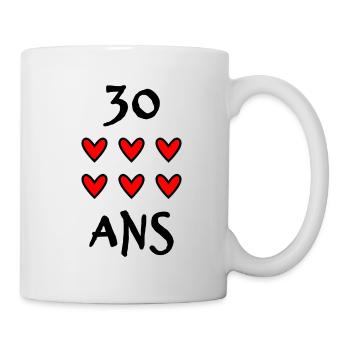 30 ANS. 30e ANNIVERSAIRE. ANNIVERSAIRE 30 ANS. 30 - Mug blanc - blanc - Droite