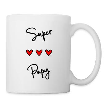 SUPER PAPY. PAPY. FÊTE DES PÈRES. BONNE FÊTE PAPY. - Mug blanc - blanc - Droite