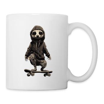 Suricate cool sur skateboard - Mug blanc - blanc - Droite