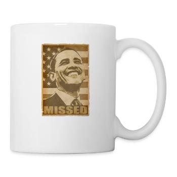 Barack Obama Missed Propaganda Poster Pop Art - Mug - white - Right