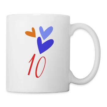 10. 10 JAHRE. 10. Jahrestag. JUBILÄUM 10 JAHRE. - Tasse - Weiß - Rechts