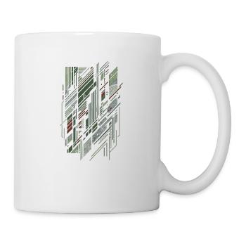 Geometrisches Tarngitter - Tasse - Weiß - Rechts
