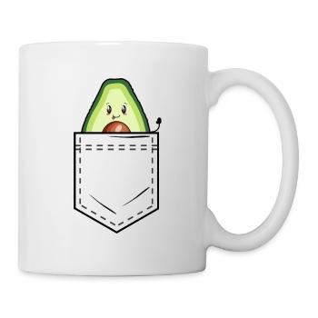 Shirt pocket with avocado - Mug - white - Right