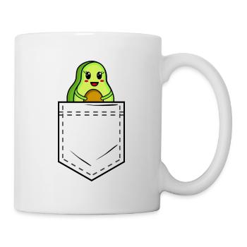Shirt pocket with sweet avocado - Mug - white - Right