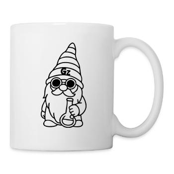 Cooler Zwerg/Wichtel mit Sonnenbrille und Bong - Tasse - Weiß - Rechts