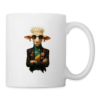 Sheep rock icon in retro style - Mug - white - Right