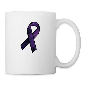 Fibromyalgie Schleife - Support Krankheit Schmerz - Tasse - Weiß - Rechts