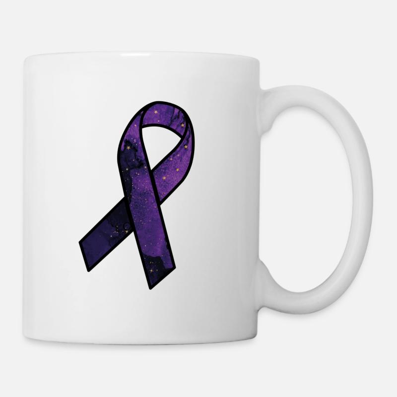 Fibromyalgie Schleife - Support Krankheit Schmerz - Tasse - Weiß