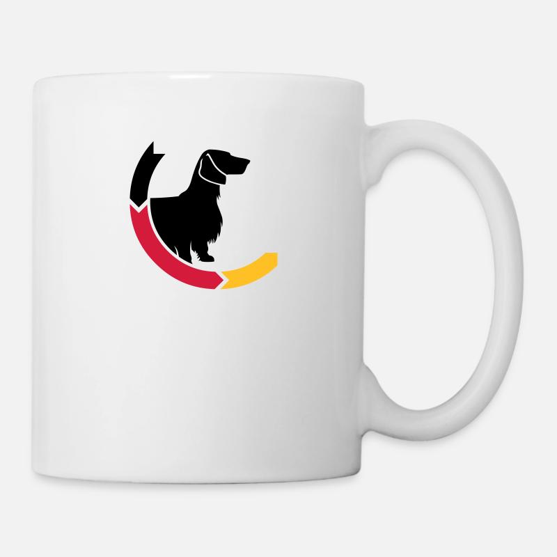 Dackel Langhaar 2 Deutschland 3c - Tasse - Weiß