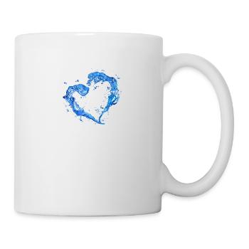 Wasser Herz - Tasse - Weiß - Rechts