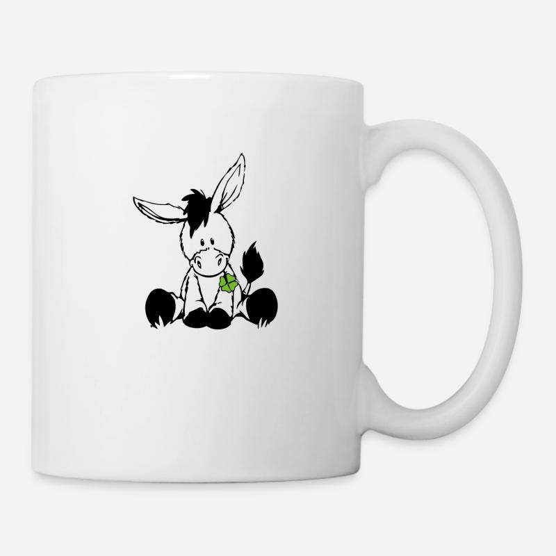 Ânes au trèfle vert - Mug blanc - blanc