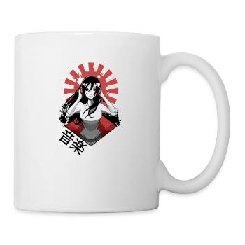 Girl listening to music - Mug - white - Right