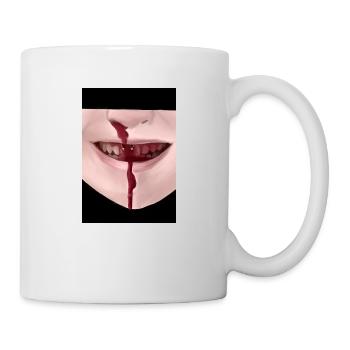 bloody nose blutige nase halloween horror - Tasse - Weiß - Rechts