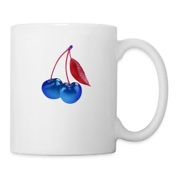 kirsche,cherrie,graffiti,blau,malerei,pop-art - Tasse - Weiß - Rechts