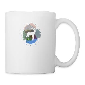 nature,nature,deer,trees,mountains,landscape,forest - Mug - white - Right