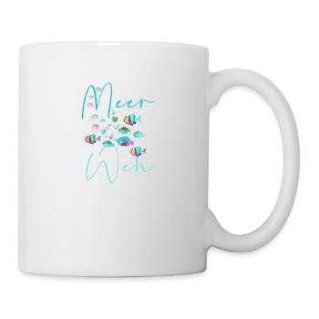 meerweh ,fische, Fisch ,fischschwarm,Unterwasser - Tasse - Weiß - Rechts