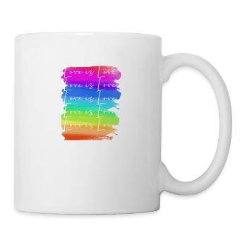 l’amour est l’amour, les cœurs, coloré, arc-en-ciel, l’amour, le rétro - Mug blanc - blanc - Droite