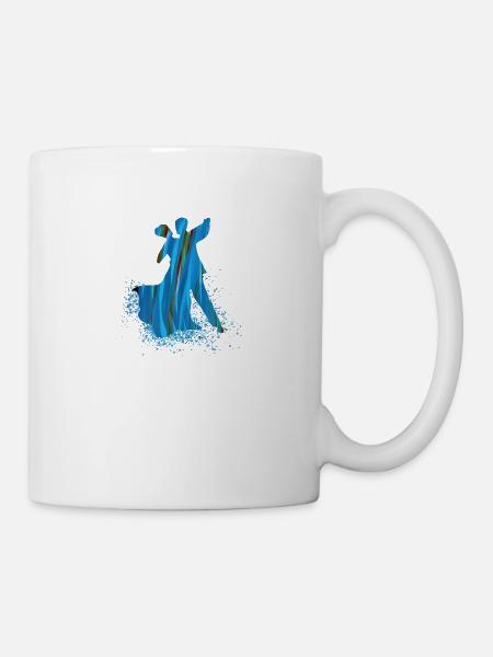 danse, bleu, graffiti, danse de couple, danse standard, couple - Mug blanc - blanc