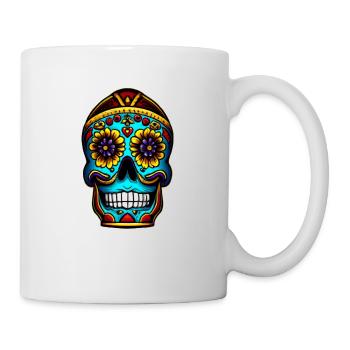 Skull Mexican Style, Día de Muertos - Tasse - Weiß - Rechts