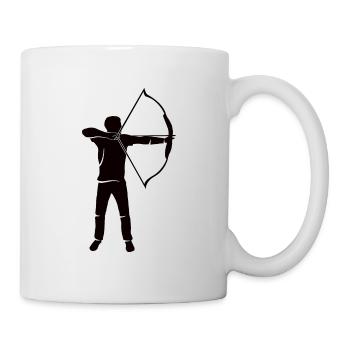 Bogenschießen Bogensport Silhouette Bogenschütze - Tasse - Weiß - Rechts
