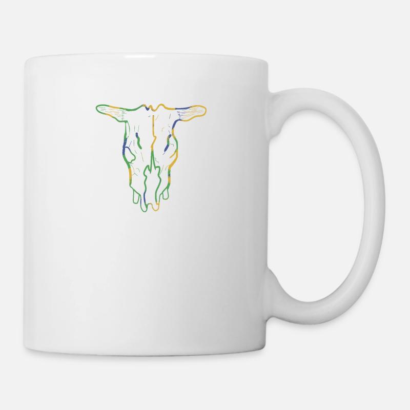 Bunter Schädel, Tierschädel - Tasse - Weiß