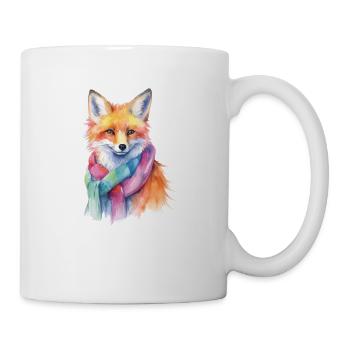 Fuchs mit Schal - Tasse - Weiß - Rechts
