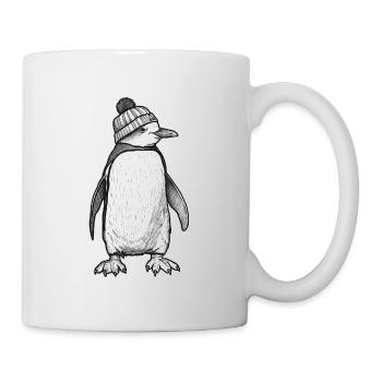 Cool penguin with cap - Mug - white - Right