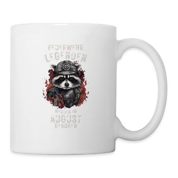 Feuerwehr Legenden sind im August geboren - Tasse - Weiß - Rechts