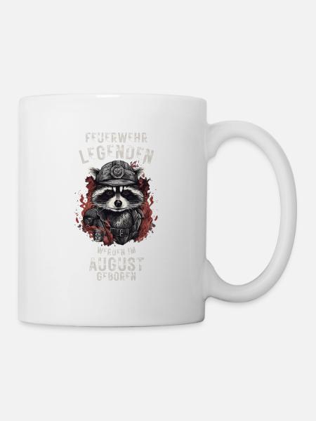 Feuerwehr Legenden sind im August geboren - Tasse - Weiß