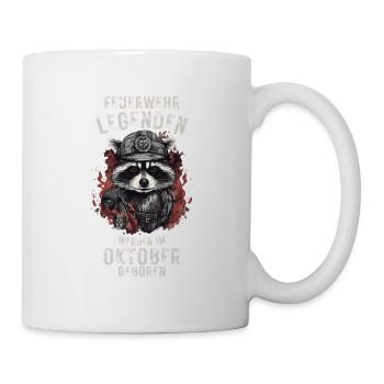 Feuerwehr Legenden sind im Oktober geboren - Tasse - Weiß - Rechts