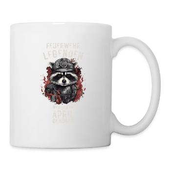 Feuerwehr Legenden sind im April geboren - Tasse - Weiß - Rechts