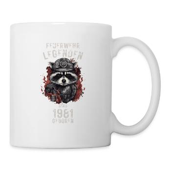 Feuerwehr Legenden sind 1981 geboren - Tasse - Weiß - Rechts