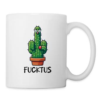 FUCKTUS KAKTUS KAKTEEN MITTELFINGER STACHEL WÜSTE - Tasse - Weiß - Rechts