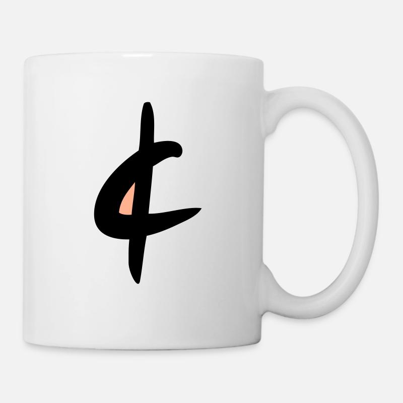 Cent symbol, euro cent drawing, colored. - Mug - white