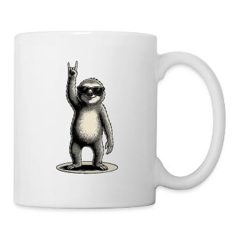 Rock on Sloth – Cool Sloth Skirt Shirt - Mug - white - Right
