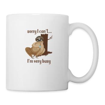 Sorry I Can_t I_m Very Busy Funny Camping Sloth - Mug - white - Right