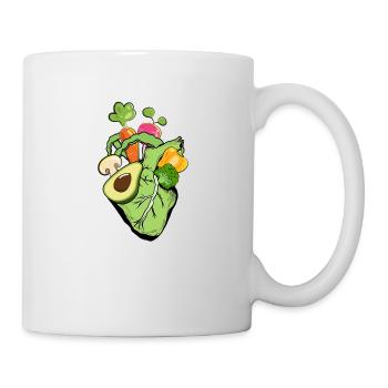 Coeur végétalien - Mug blanc - blanc - Droite