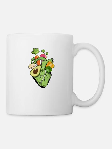 Coeur végétalien - Mug blanc - blanc