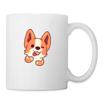 Welsh Corgi Sticker - Tasse - Weiß - Rechts