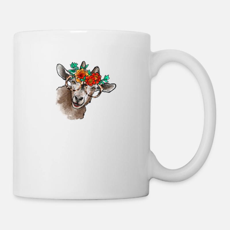 Aquarell Ziege Mädchen - Tasse - Weiß