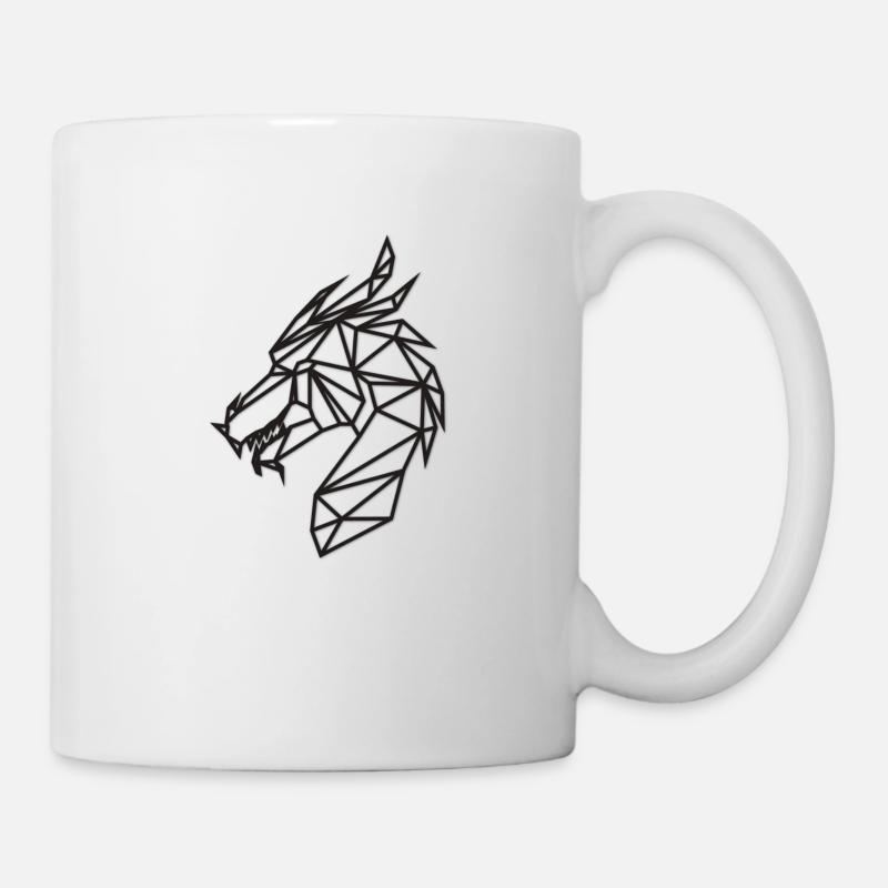 Dragon noir géométrique - Mug blanc - blanc