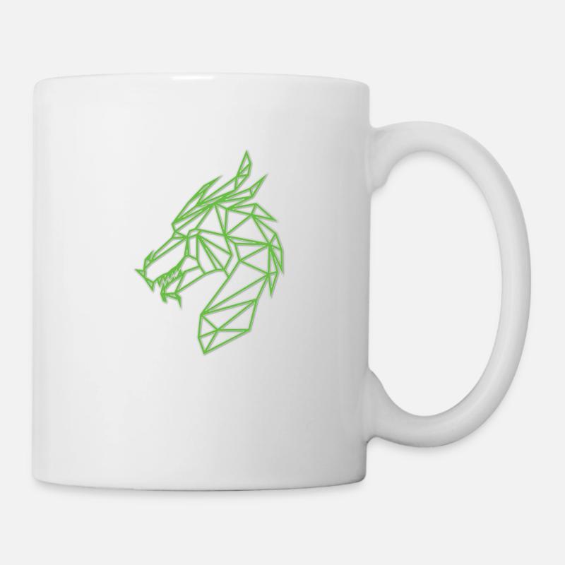 Drachengrünes Geo - Tasse - Weiß